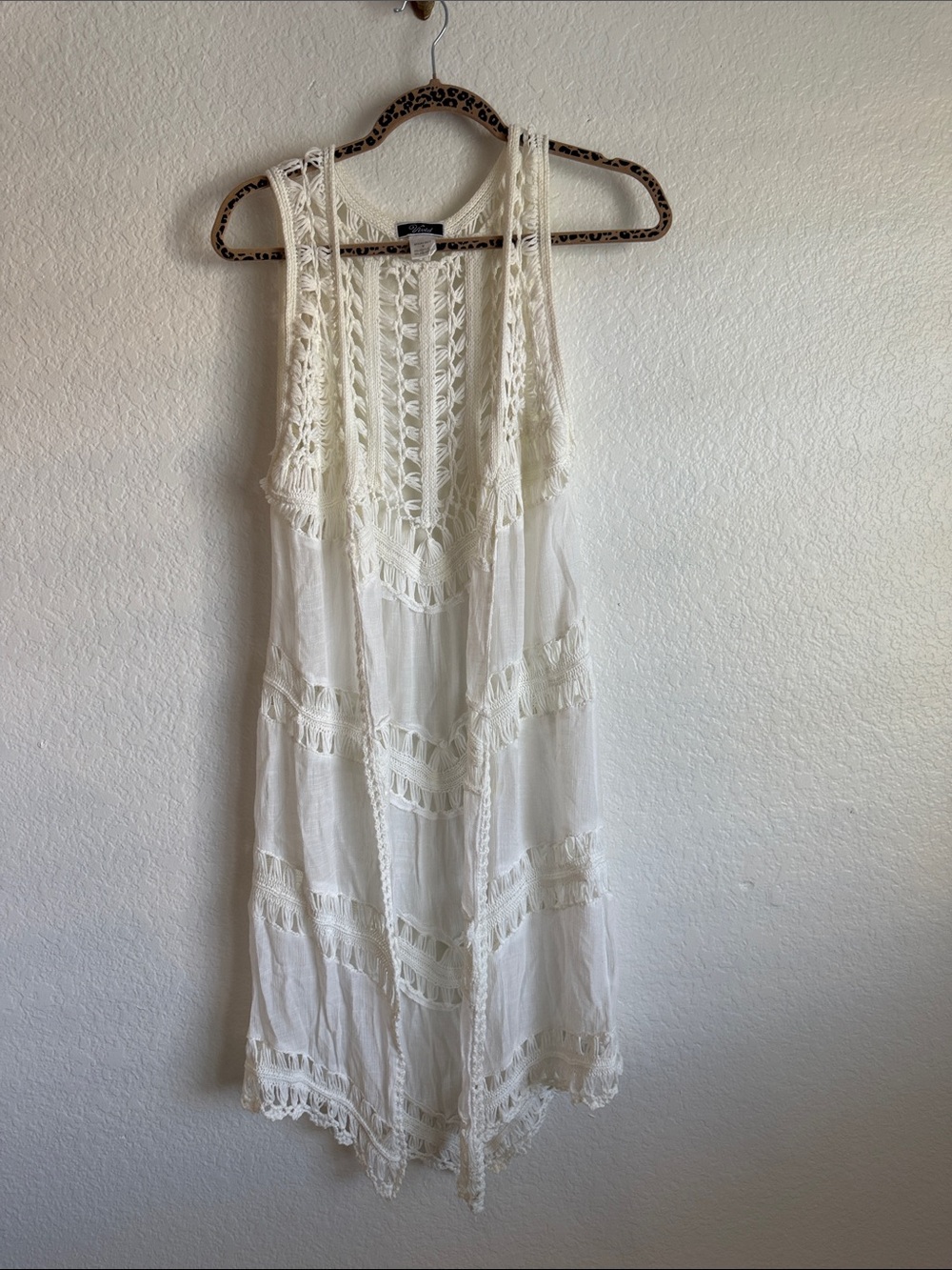 Women’s Crochet Trim Swim Coverup - White